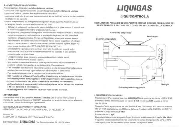 LIQUIDCONTROL A Regolatore di pressione per bombole GPL Liquigas - immagine 3