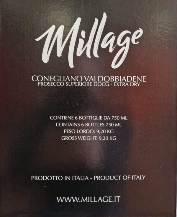 MILLAGE Conegliano Valdobbiadene Prosecco Superiore DOCG Extra Dry - La Marca - immagine 7