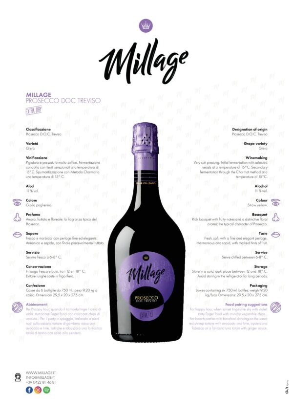 Millage Prosecco DOC Treviso Extra Dry - La Marca - immagine 3